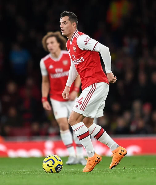 Arsenal's Xhaka in Action Against Crystal Palace (Premier League 2019-20)