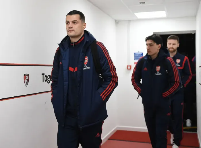 Framed Print : Arsenal's Xhaka Arrives at Vitality Stadium for FA Cup Clash vs AFC Bournemouth