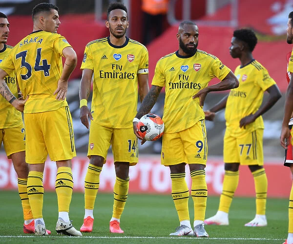 Arsenal's Xhaka, Aubameyang, and Lacazette in Action against Southampton (2019-20)