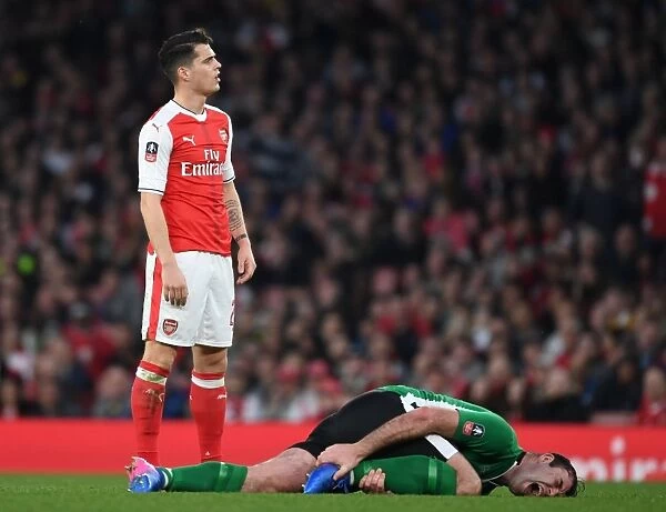 Arsenal's Xhaka under Fire: Controversial Foul on Matt Rhead during FA Cup Quarter-Final