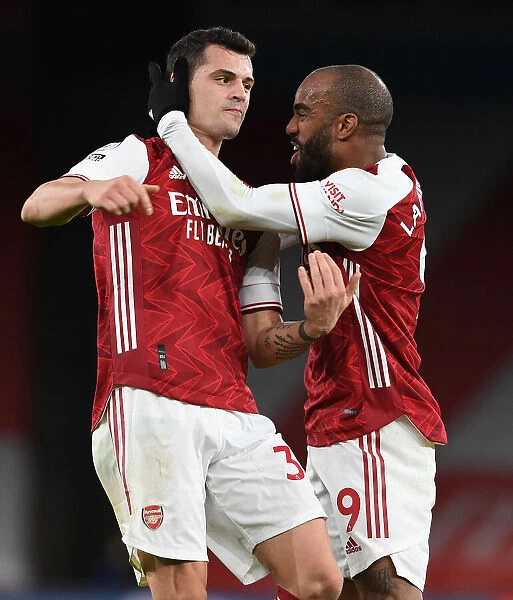 Arsenal's Xhaka and Lacazette: Empty Emirates Goal Celebration (Arsenal vs. Chelsea, 2020-21)
