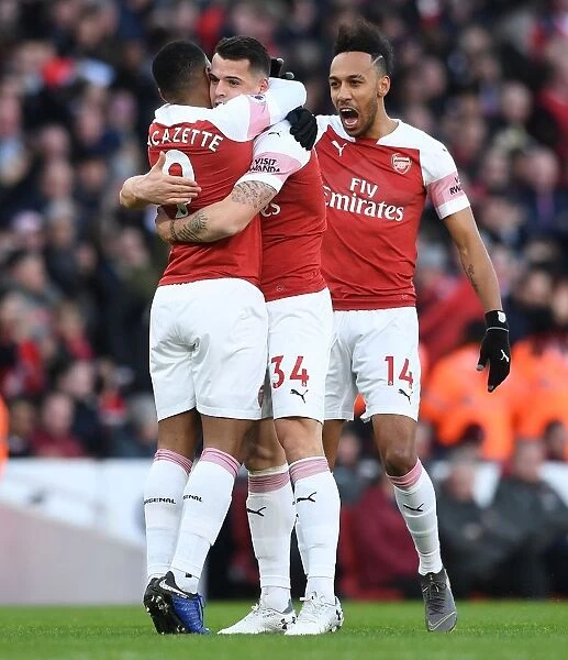 Arsenal's Xhaka and Lacazette: Unstoppable Scoring Duo Celebrate Goals vs Manchester United, Premier League 2018-19