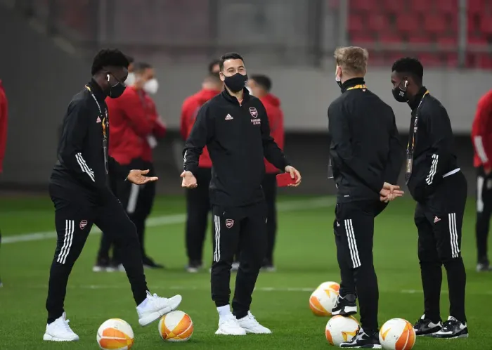 Framed Print : Arsenal's Young Stars: Saka, Martinelli, Smith Rowe, Nketiah Prepare for SL Benfica Clash in Europa League Framed Print : Arsenal's Young Stars: Saka, Martinelli, Smith Rowe, Nketiah Prepare for SL Benfica Clash in Europa League
