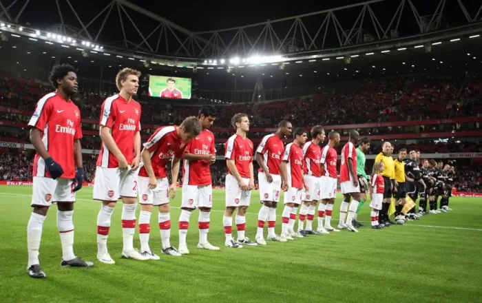 Framed Print : Arsenals youngest ever team line up before the match