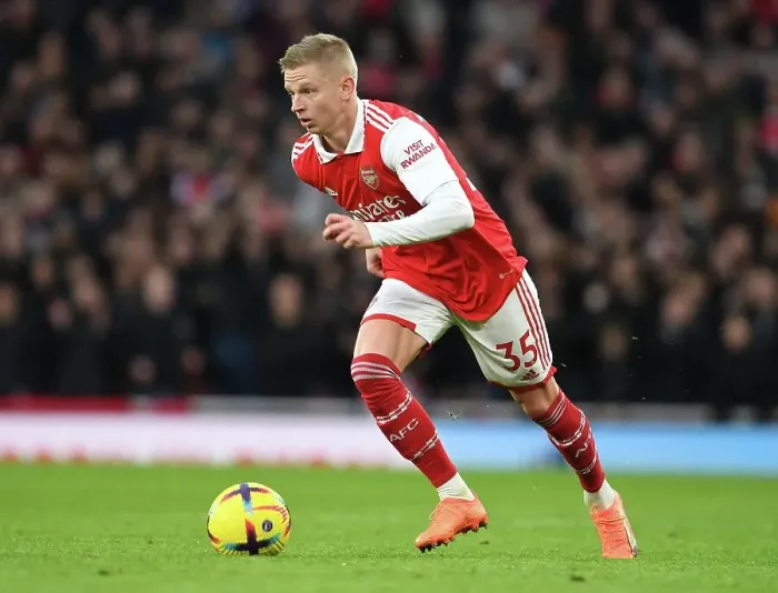Framed Print : Arsenal's Zinchenko in Action against Brentford in the Premier League