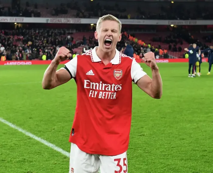 Framed Print : Arsenal's Zinchenko Leads Victory Celebrations Against West Ham in 2022-23 Premier League Framed Print : Arsenal's Zinchenko Leads Victory Celebrations Against West Ham in 2022-23 Premier League