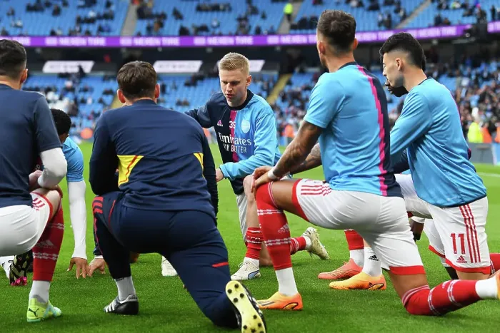 Framed Print : Arsenal's Zinchenko Prepares for Manchester City Showdown - Premier League 2022-23