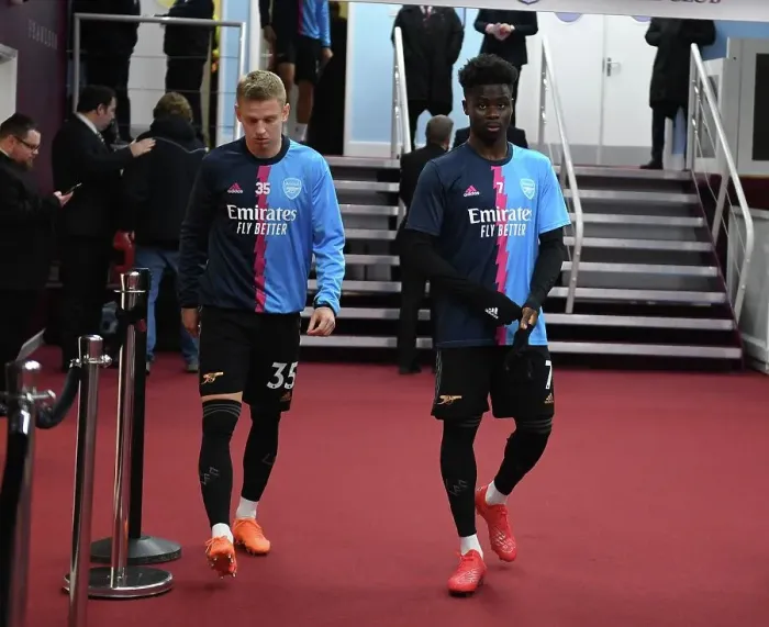 Framed Print : Arsenal's Zinchenko and Saka Celebrate Victory Over Aston Villa in Premier League Framed Print : Arsenal's Zinchenko and Saka Celebrate Victory Over Aston Villa in Premier League
