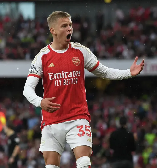Framed Print : Arsenal's Zinchenko Shines in Gunners Victory over Fulham (2023-24 Premier League)