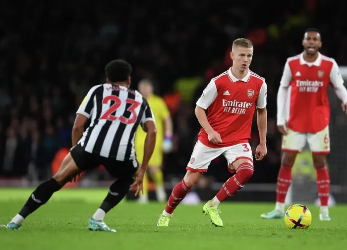 Framed Print : Arsenal's Zinchenko Shines in Premier League Clash Against Newcastle United Framed Print : Arsenal's Zinchenko Shines in Premier League Clash Against Newcastle United
