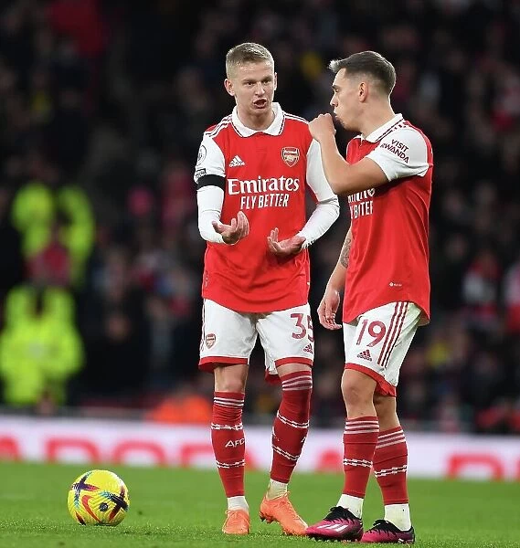 Arsenal's Zinchenko and Trossard Clash in Arsenal v Brentford Premier League Showdown