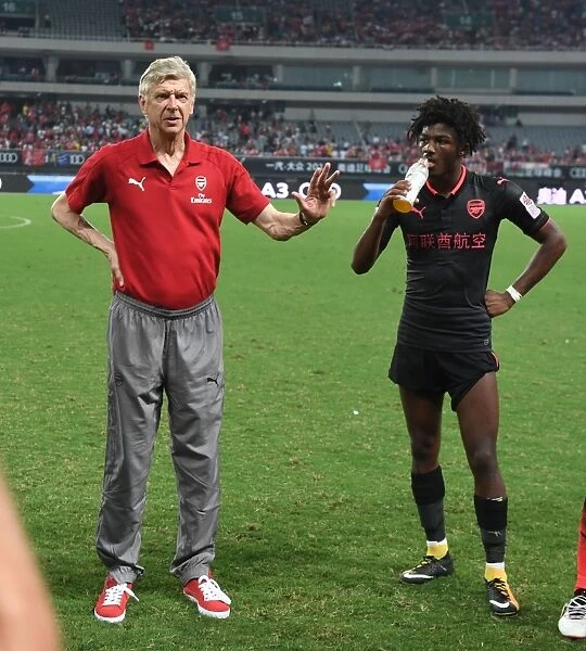 Arsene Wenger and Ainsley Maitland-Niles: Arsenal's Pre-Season Training in Shanghai with Bayern Munich, 2017