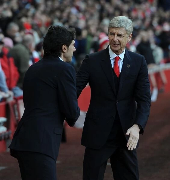 Arsene Wenger and Aitor Karanka's Pre-Match Handshake: Arsenal vs Middlesbrough, FA Cup 2014-15