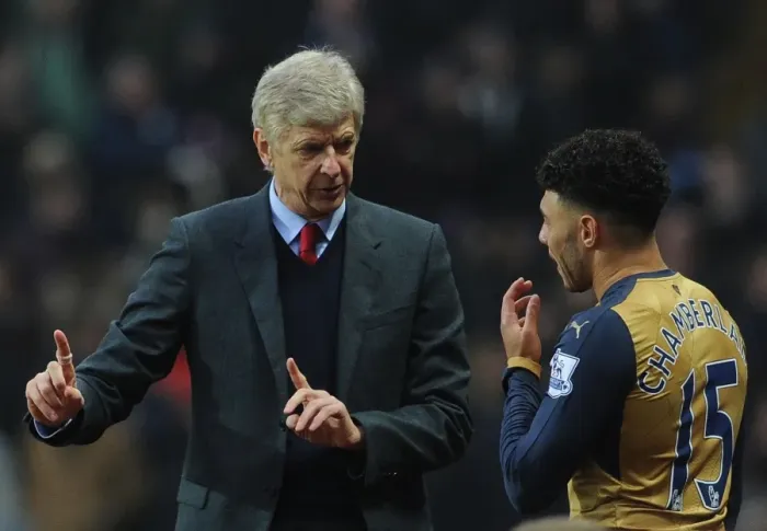 Framed Print : Arsene Wenger and Alex Oxlade-Chamberlain: United on the Touchline at Aston Villa vs. Arsenal, Premier League 2015-16 Framed Print : Arsene Wenger and Alex Oxlade-Chamberlain: United on the Touchline at Aston Villa vs. Arsenal, Premier League 2015-16