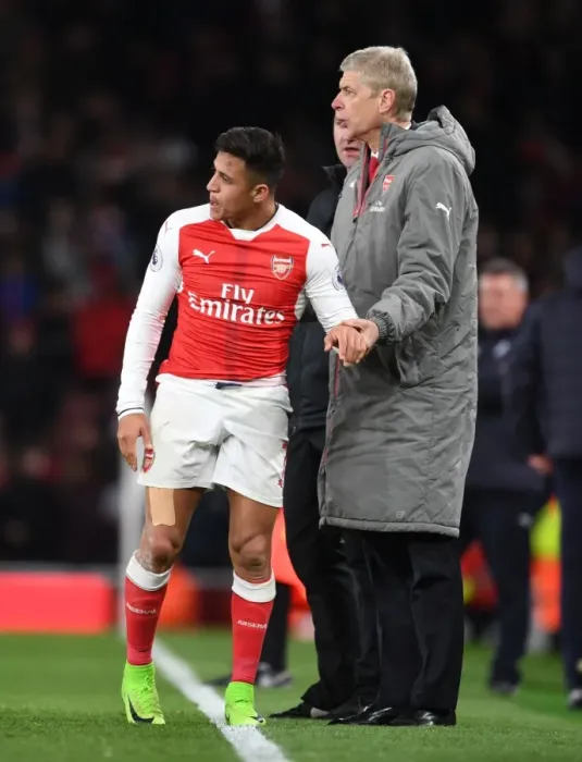 Framed Print : Arsene Wenger and Alexis Sanchez: A Focused Duo During Arsenal's Battle Against Leicester City (2016-17) Framed Print : Arsene Wenger and Alexis Sanchez: A Focused Duo During Arsenal's Battle Against Leicester City (2016-17)