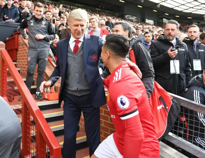 Framed Print : Arsene Wenger and Alexis Sanchez Reunite: A Bittersweet Encounter at Old Trafford (Premier League 2017-18) Framed Print : Arsene Wenger and Alexis Sanchez Reunite: A Bittersweet Encounter at Old Trafford (Premier League 2017-18)