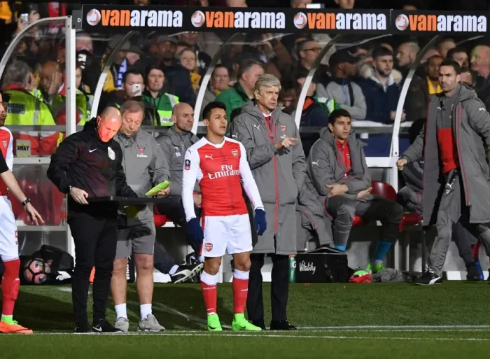Framed Print : Arsene Wenger and Alexis Sanchez: Sutton United's FA Cup Shock Against Arsenal (February 2017) Framed Print : Arsene Wenger and Alexis Sanchez: Sutton United's FA Cup Shock Against Arsenal (February 2017)