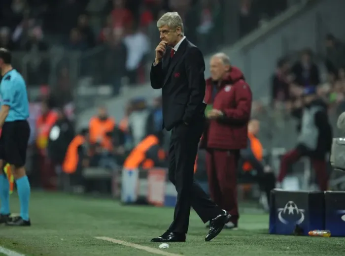 Framed Print : Arsene Wenger at Allianz Arena: Leading Arsenal in the 2016-17 UEFA Champions League Battle against Bayern Munich