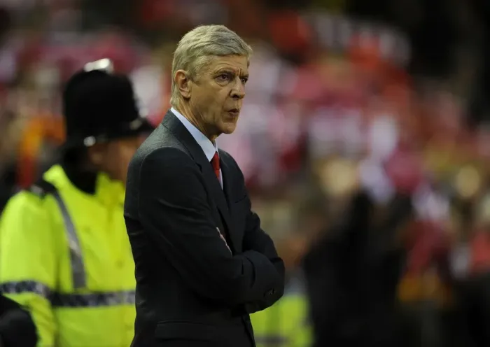 Framed Print : Arsene Wenger at Anfield: Liverpool vs. Arsenal, Premier League Showdown (2014 / 15)