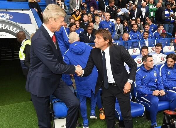 Arsene Wenger and Antonio Conte Pre-Match Handshake: Chelsea vs. Arsenal, Premier League 2017-18