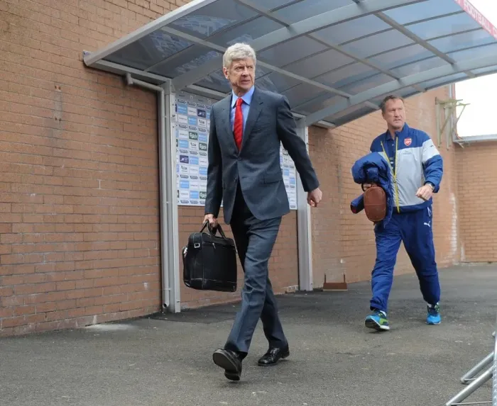 Framed Print : Arsene Wenger Arrives at Turf Moor Ahead of Burnley vs Arsenal (2015)