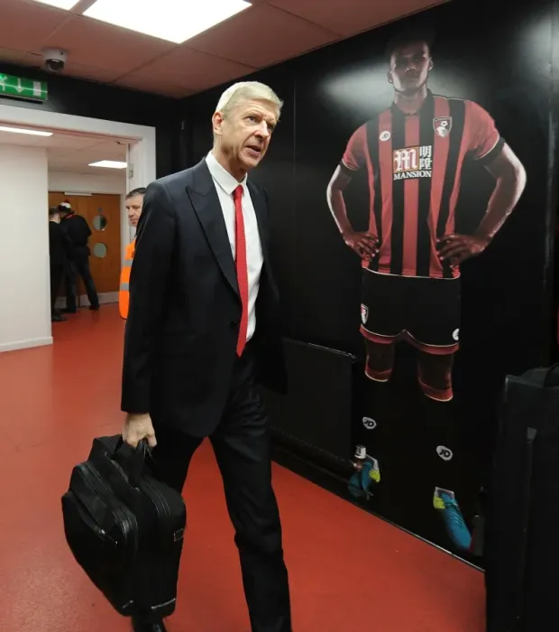 Framed Print : Arsene Wenger Arrives at Vitality Stadium Ahead of AFC Bournemouth vs Arsenal (2016-17)