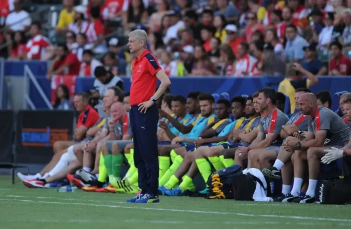 Framed Print : Arsene Wenger and Arsenal Face Chivas in 2016 Pre-Season Friendly
