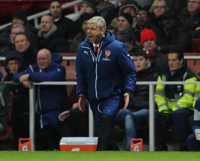 Framed Print : Arsene Wenger and Arsenal Face Off Against Leicester City in the Premier League Clash at Emirates Stadium (2015)