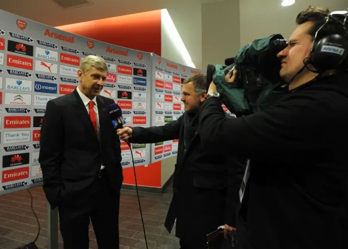 Framed Print : Arsene Wenger - Arsenal Manager, Pre-Match Interview vs Southampton (2014-15) Framed Print : Arsene Wenger - Arsenal Manager, Pre-Match Interview vs Southampton (2014-15)