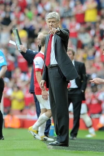 Arsene Wenger the Arsenal Manager. Arsenal 1:1 Liverpool. Barclays Premier League