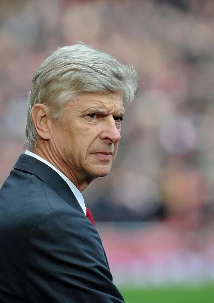 Arsene Wenger the Arsenal Manager. Arsenal 1:0 Queens Park Rangers. Barclays Premier League