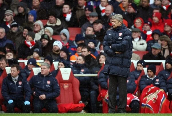 Arsene Wenger the Arsenal Manager. Arsenal 2: 2 Everton. Barclays Premier League