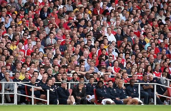 Arsene Wenger the Arsenal Manager and the Arsenal bench