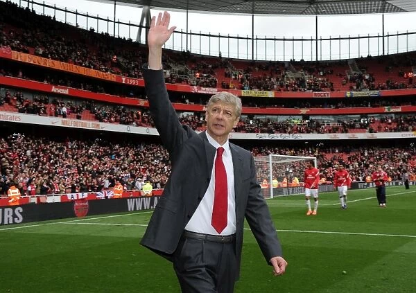 Arsene Wenger the Arsenal Manager during the lap to thank the fans for their support