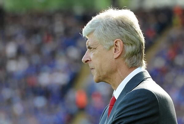 Arsene Wenger the Arsenal Manager. Leicester City 1:1 Arsenal. Barclays Premier League