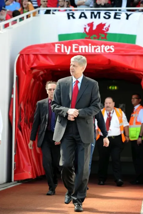 Framed Print : Arsene Wenger the Arsenal Manager walks out of the tunnell before the match