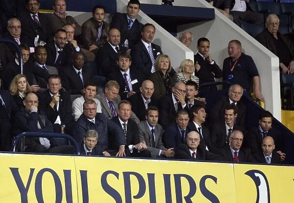 Arsene Wenger the Arsenal Manager watches the match from the Directors Box