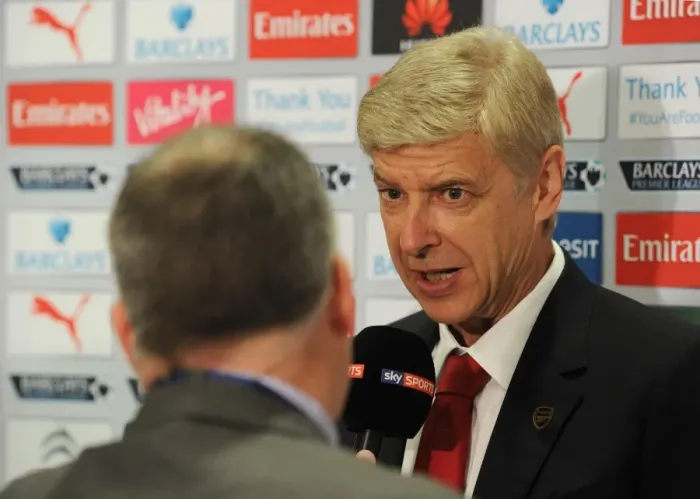 Framed Print : Arsene Wenger: Arsenal Manager's Pre-Match Interview Before Arsenal vs Crystal Palace (2014 / 15)