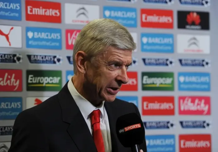 Framed Print : Arsene Wenger - Arsenal Manager's Pre-Match Interview Before Arsenal vs Swansea City, Premier League 2014 / 15 Framed Print : Arsene Wenger - Arsenal Manager's Pre-Match Interview Before Arsenal vs Swansea City, Premier League 2014 / 15