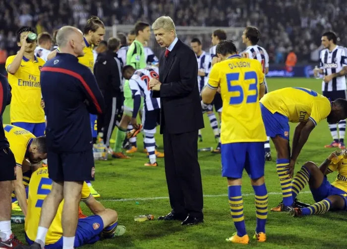 Framed Print : Arsene Wenger and Arsenal Players Before Penalty Shootout vs. West Bromwich Albion - Capital One Cup, 2013 Framed Print : Arsene Wenger and Arsenal Players Before Penalty Shootout vs. West Bromwich Albion - Capital One Cup, 2013