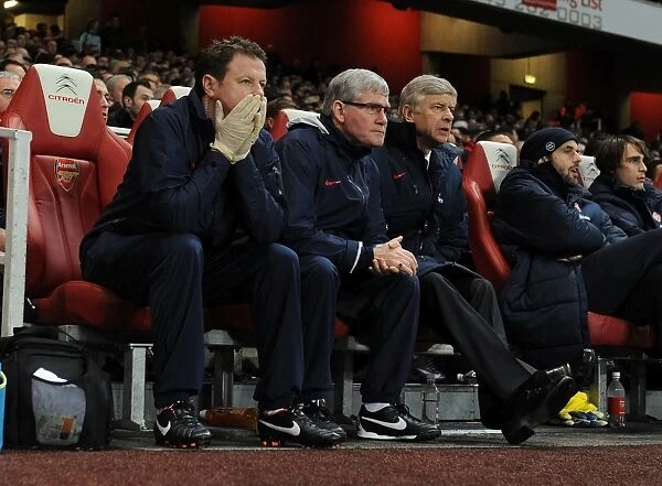 Arsene Wenger and Arsenal Staff During Arsenal vs. Wolverhampton Wanderers, 2011-2012 Premier League