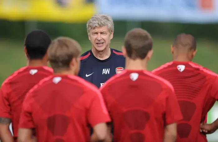 Framed Print : Arsene Wenger at Arsenal Training Camp, Austria, 2010