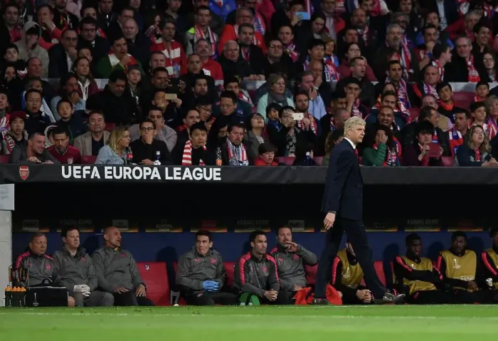 Framed Print : Arsene Wenger and Arsenal in UEFA Europa League Semi-Finals Showdown against Atletico Madrid Framed Print : Arsene Wenger and Arsenal in UEFA Europa League Semi-Finals Showdown against Atletico Madrid