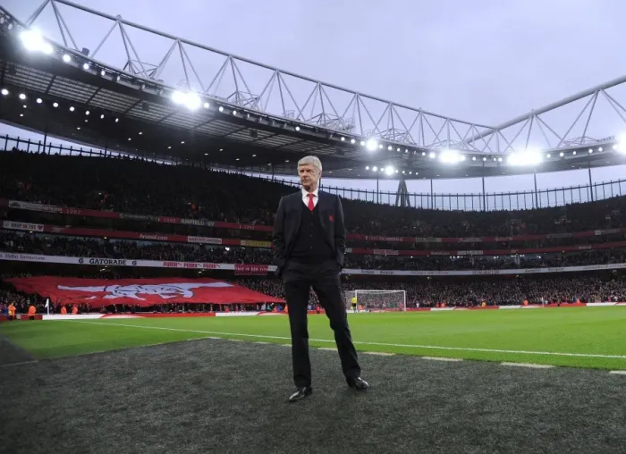 Framed Print : Arsene Wenger: Arsenal vs. Chelsea, Premier League 2015-16 - The Manager's Intense Focus