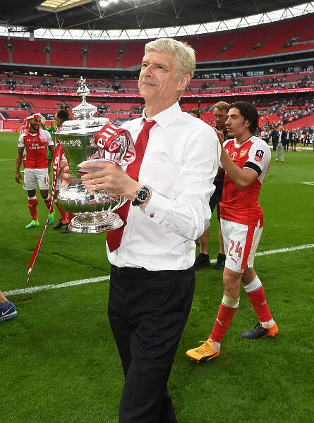 Arsene Wenger and Arsenal's FA Cup Victory over Chelsea (2017) - Arsene Wenger Holds the FA Cup Trophy