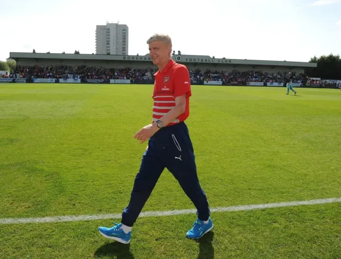 Framed Print : Arsene Wenger at Boreham Wood: Arsenal Manager in Pre-Season Friendly