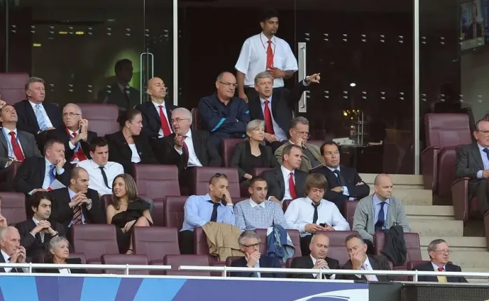 Framed Print : Arsene Wenger and Boro Primorac Watch Arsenal Take the Lead over Udinese in the UEFA Champions League Framed Print : Arsene Wenger and Boro Primorac Watch Arsenal Take the Lead over Udinese in the UEFA Champions League