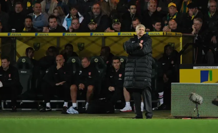 Framed Print : Arsene Wenger at Carrow Road: Arsenal vs. Norwich City, 2012-13 - Premier League Clash
