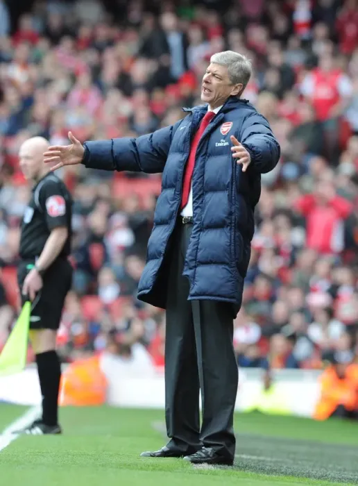Framed Print : Arsene Wenger Celebrates Arsenal's 1-0 FA Premier League Win over Wolverhampton Wanderers, 2010
