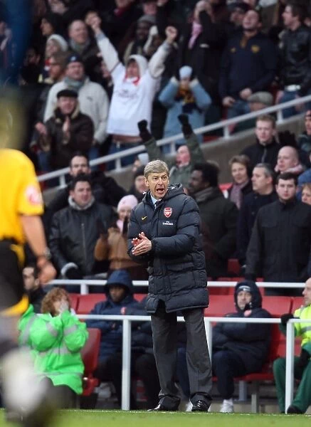 Arsene Wenger Celebrates Arsenal's 1-0 Victory Over Portsmouth in the Barclays Premier League (December 28, 2008)